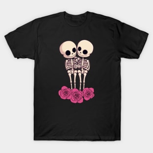 Preppy Skeleton, valentines day, pink skull T-Shirt